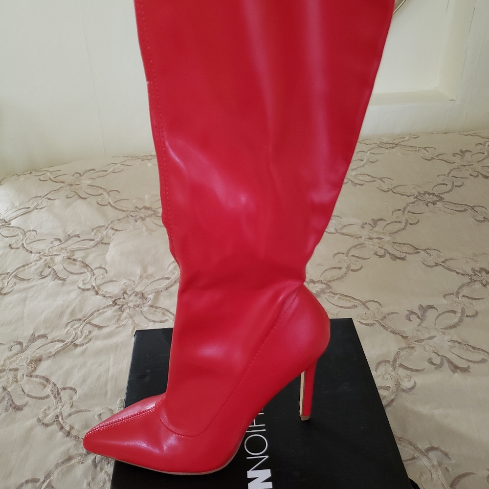 Red Thigh High Boots